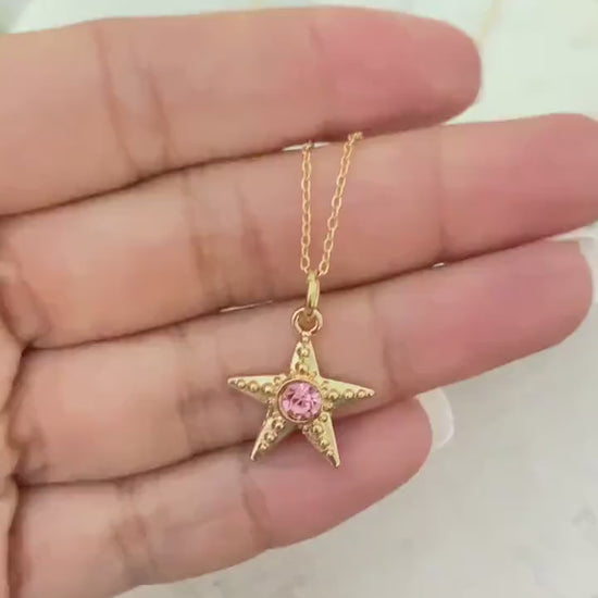 Dainty Starfish Necklace, 18K Gold Plated, Summer Jewelry, Beach Gifts, Ocean Sea Charms