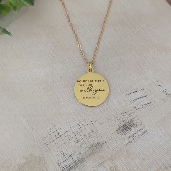 Isaiah 41:10 Necklace, Do Not Be Afraid For I Am With You, Christian Gift for Women, Bible Verse Jewelry, Religious Gift, Encouragement Gift