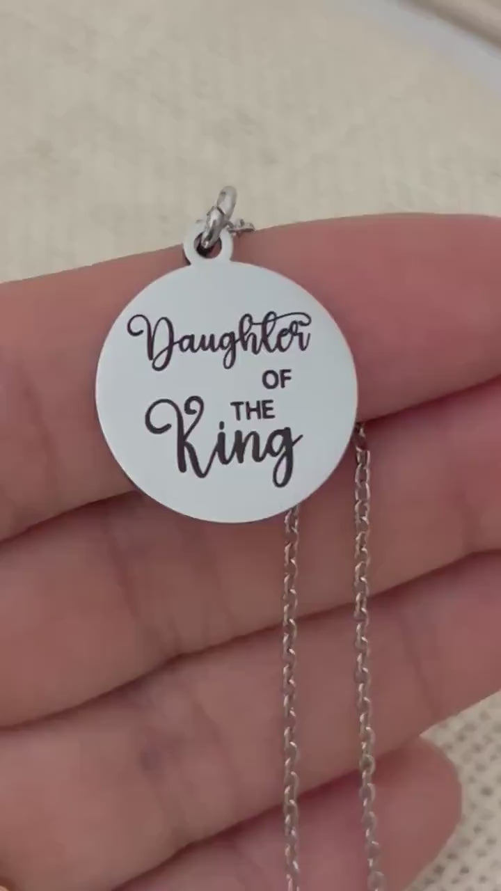 Daughter of The King Necklace: Gifts for Daughter, princess necklace, Christian Gifts