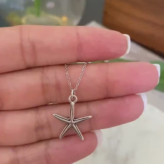 Stainless Steel Starfish Necklace, Summer Jewelry, Beach Gifts, Ocean Sea Charms, Dainty Necklace, Starfish Pendant