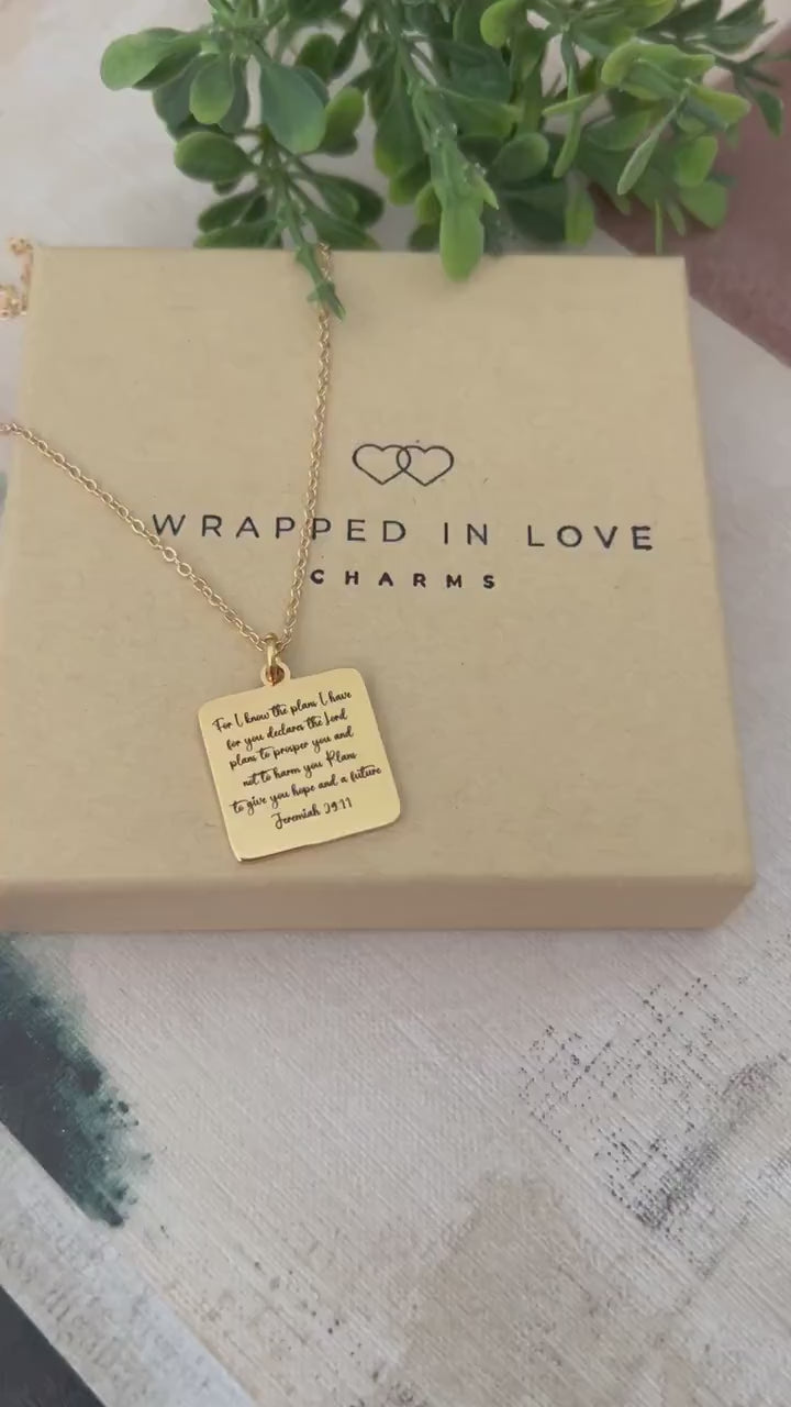 Jeremiah 29:11 Necklace, Christian Gift for Women, Faith Jewelry, Bible Verse Necklace, Inspirational Gift, Mothers Day Gift God Has a Plan