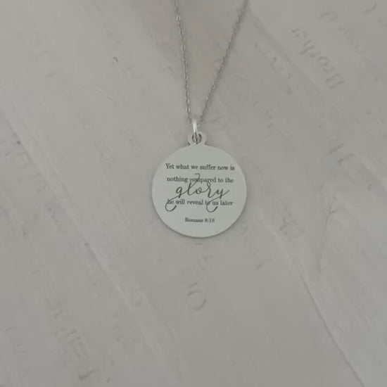 Christian Quote Romans 8:18 Bible Verse Necklace, Christian Gifts for Women, Scripture Jewelry, Meaningful Gifts, Motivational Jewelry