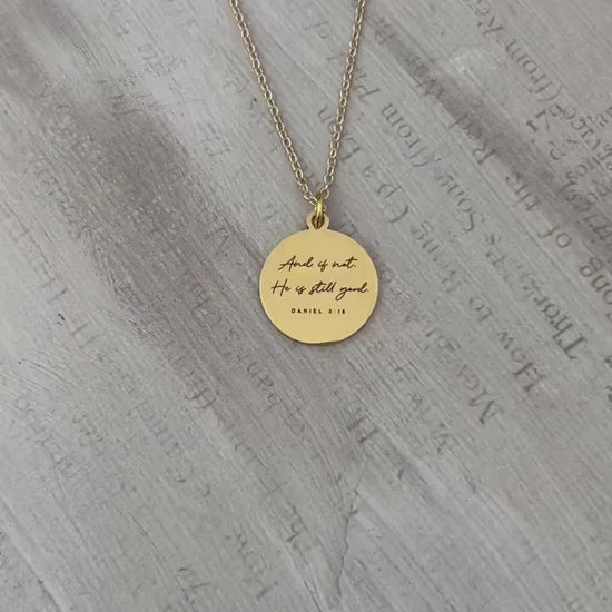 And if not He is still good bible verse Necklace, Daniel 3:18, Christian Gifts, Scripture Motivational Jewelry, Personalized Custom Necklace