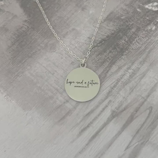 Hope and a Future Bible Verse Necklace, Jeremiah 29:11, Christian Gifts, Scripture Jewelry, Motivational Gift, Hope Necklace, Baptism Gift