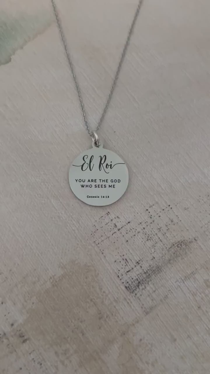 El Roi Bible Verse Necklace, you are The God who sees me, Christian Gifts, Scripture Jewelry, Personalized Necklace, Faith Gifts for Mom
