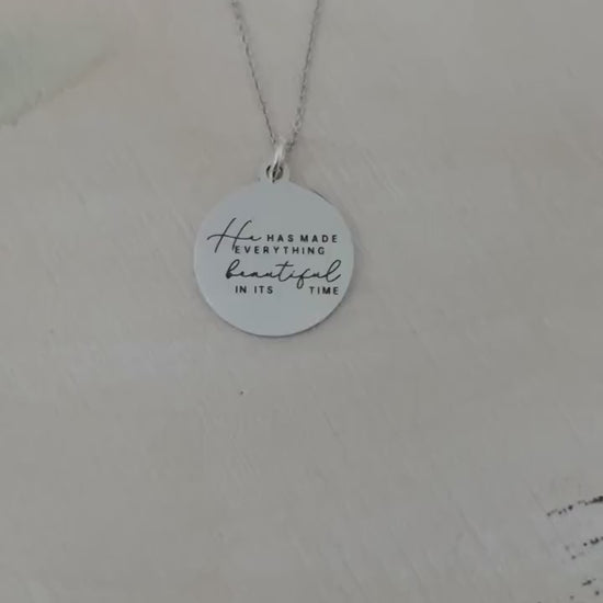 He Has Made Everything Beautiful Necklace | Ecclesiastes 3:11 Necklace | Christian Necklace for Women | Bible Verse Jewelry | Faith Gift