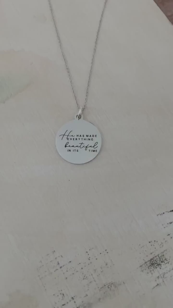 He Has Made Everything Beautiful Necklace | Ecclesiastes 3:11 Necklace | Christian Necklace for Women | Bible Verse Jewelry | Faith Gift