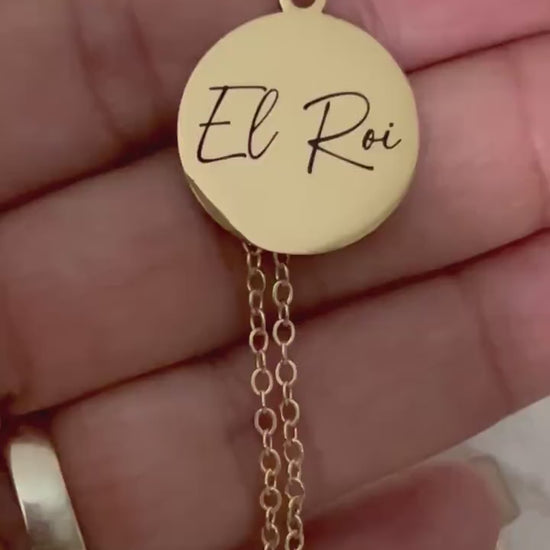 El Roi Personalized Necklace 14K Gold Plated Christian Scripture Jewelry