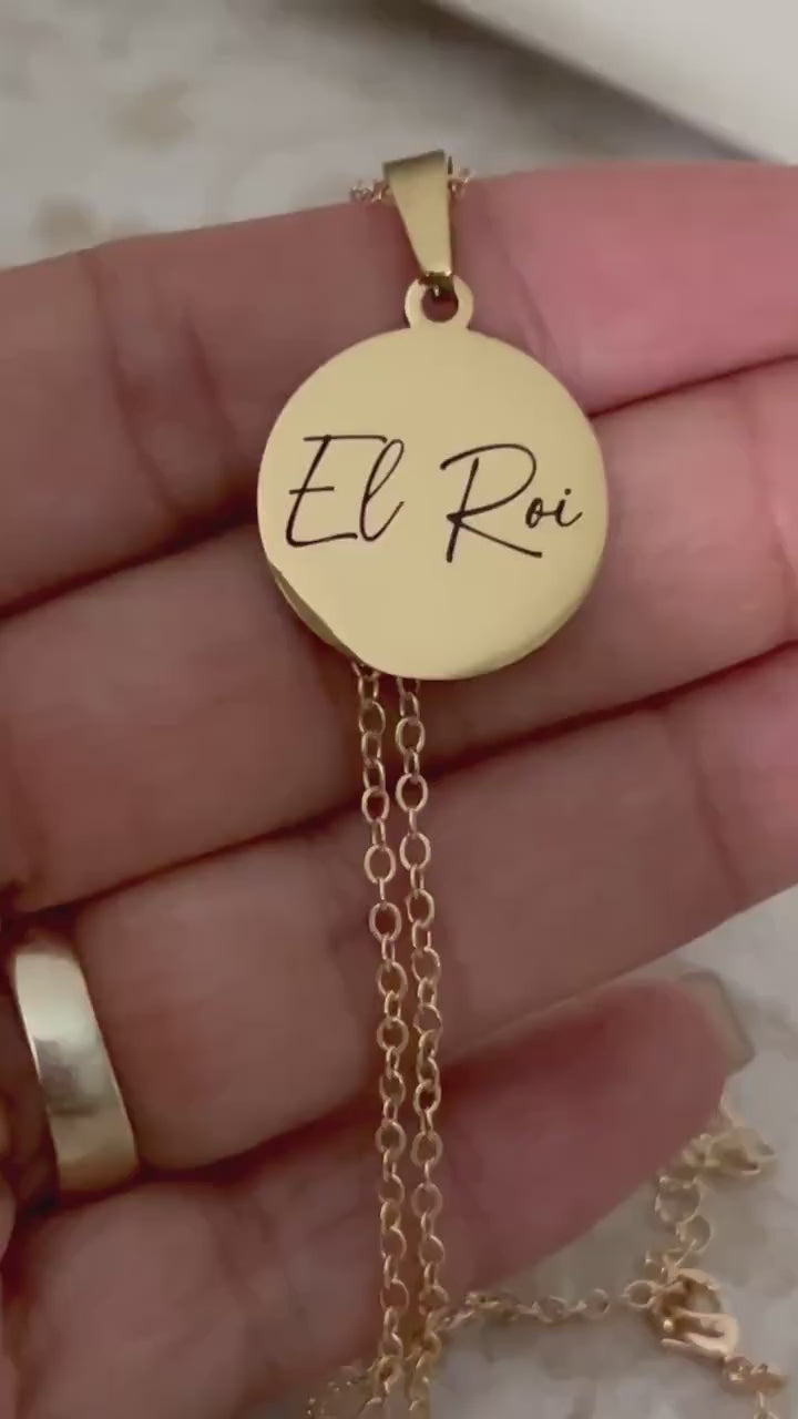 El Roi Personalized Necklace 14K Gold Plated Christian Scripture Jewelry