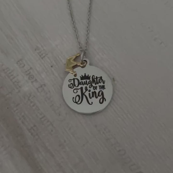 Daughter of The King Crown Necklace: Engraved Christian Gift