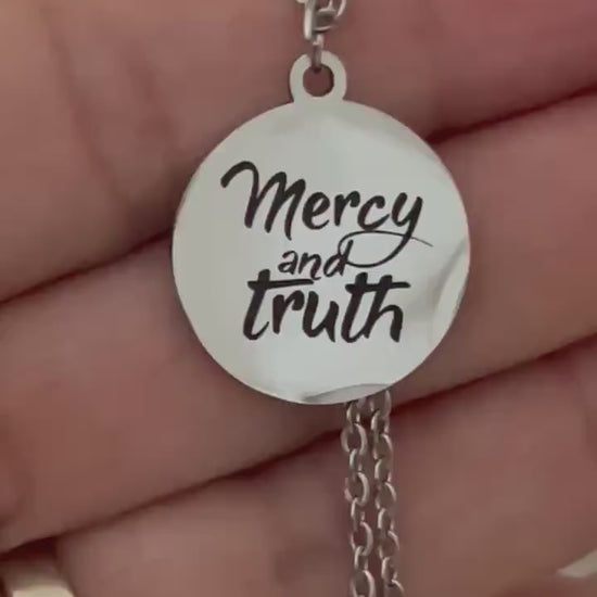 Mercy and Truth Necklace, Proverbs 3:3 Stainless Steel Christian Jewelry