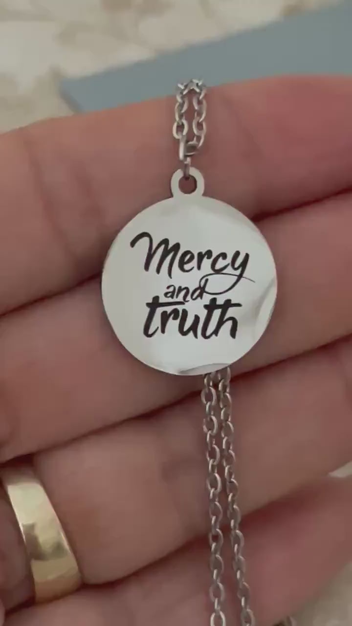 Mercy and Truth Necklace, Proverbs 3:3 Stainless Steel Christian Jewelry