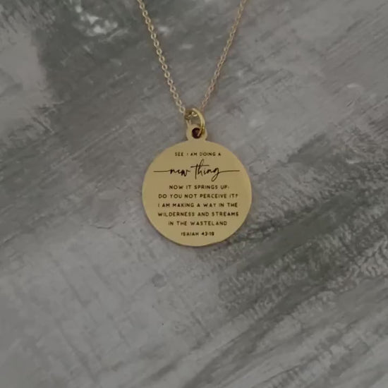 I am doing a new thing Isaiah 43:19 Bible Verse Necklace Personalized Christian Gifs Scripture Charms