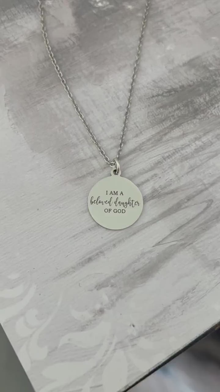 I Am a Beloved Daughter of God Necklace | Christian Gift for Women | Faith Necklace | Religious Jewelry | Inspirational Christian Gift
